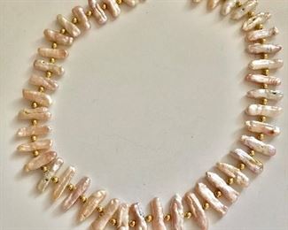 $80 Pearl necklace with 14K clasp  18" Long 