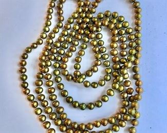 $80  Detail 2 Extra long individually knotted pearls 34 "L