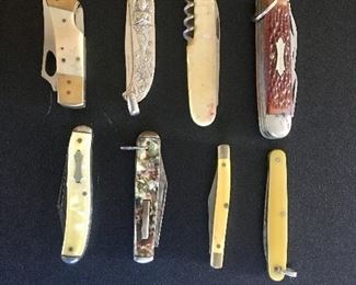  $70  for set of jack knives Each approx 3" L. (Top row #2 is SOLD)