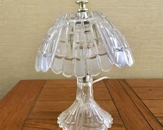 $40 Small glass lamp 12" H by 8" Wide 