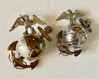 $50 Pair military globe pin pendants