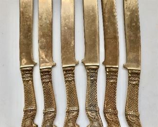 $40 Set of decorative brass knives 