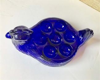 $35  Glass Rooster Egg container 