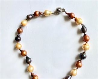 $35 Pearl necklace with metal clasp  14 1/2 inches long 