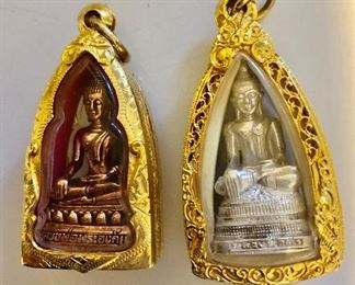 $40 each Framed Buddha images gold tone frame 