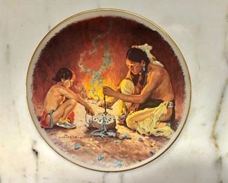 $25 Native American scene plate 