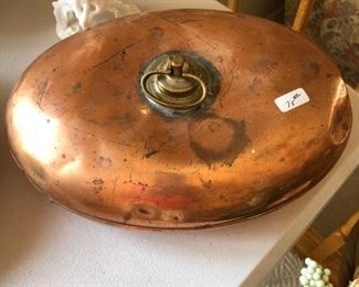 Antique copper bed warmer 