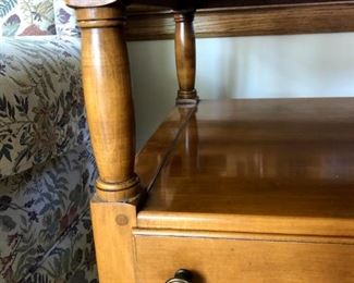 Willett rock maple end tables. We have two with a coffee table to match. 