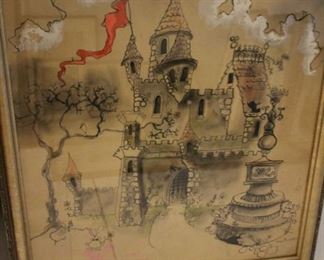 George Buckett (1939- England) Castle illustration