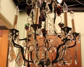 Louis XV style chandelier with glass grape bunches