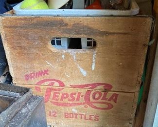 Vintage Pepsi cola wooden crate 