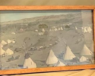 004 Crow Indian Encampment Tinted Photograph