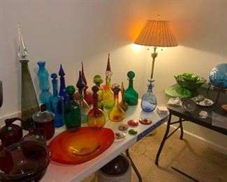 Various Blenko decanters