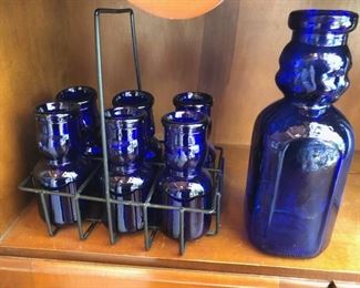 Blue Antique Milk Bottles