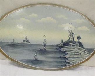 Dutch painting on cast iron plaque