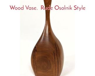 Lot 27 TRAMEL 74 Zebra Walnut Wood Vase. Rude Osolnik Style 