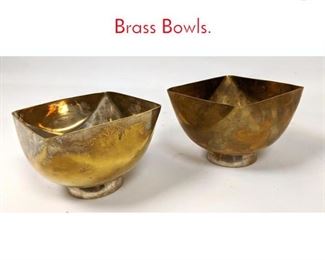 Lot 39 Pair WARD BENNETT Design Brass Bowls. 