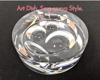 Lot 44 BACCARAT France Crystal op Art Dish. Sarpaneva Style. 