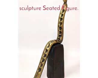 Lot 60 Artist Signed Modernist Bronze sculpture Seated Figure.