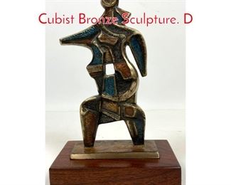 Lot 61 JIM BASS 15 Signed Abstract Cubist Bronze Sculpture. D
