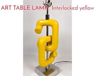 Lot 70 ROBERT SONNEMAN OP ART TABLE LAMP. Interlocked yellow 