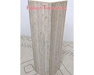 Lot 78 Travertine Pedestal Stand. Italian Travertine. 