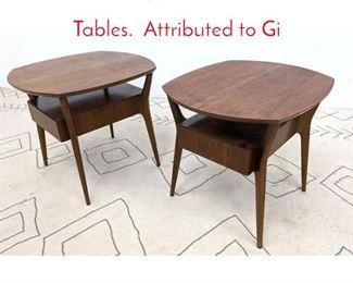 Lot 84 Pair Singer and Sons Side End Tables. Attributed to Gi