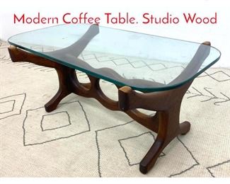 Lot 91 FRED CAMP 77 Glass Top Modern Coffee Table. Studio Wood