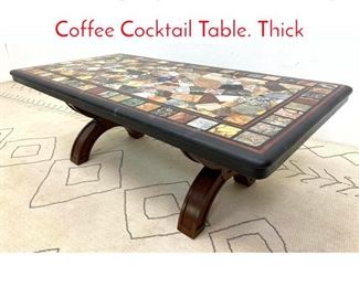Lot 93 Large Specimen Marble Top Coffee Cocktail Table. Thick 