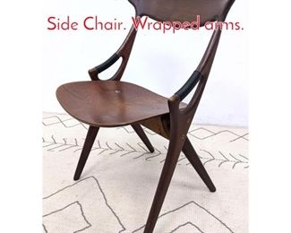 Lot 101 Swoop Arm Danish Modern Side Chair. Wrapped arms. 