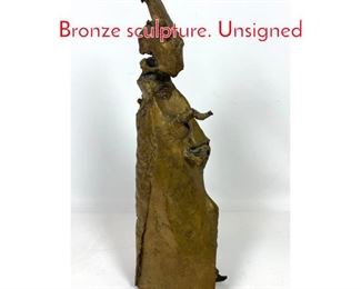 Lot 107 18 inch Brutalist Human form Bronze sculpture. Unsigned