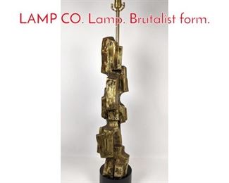 Lot 108 M. TEMPESTINI LAUREL LAMP CO. Lamp. Brutalist form. 