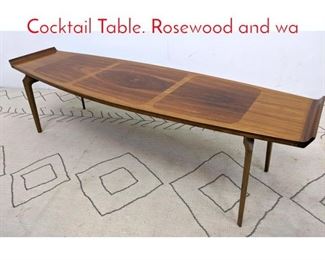 Lot 109 FABRY Attributed Coffee Cocktail Table. Rosewood and wa