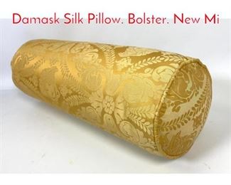 Lot 110 GIANNI VERSACE Gold Damask Silk Pillow. Bolster. New Mi