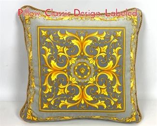 Lot 113 GIANNI VERSACE Square Pillow. Classic Design. Labeled. 