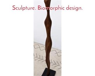 Lot 120 JOSEPH TAGGER Tall Wood Sculpture. Biomorphic design. 