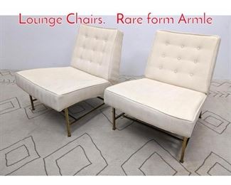 Lot 122 Pair DUNBAR Attributed Lounge Chairs. Rare form Armle