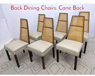 Lot 123 Set 6 HARVEY PROBBER Tall Back Dining Chairs. Cane Back