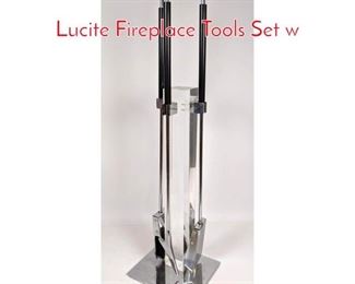Lot 131 Alessandro Albrizzi Chrome Lucite Fireplace Tools Set w