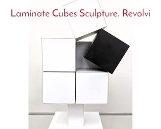 Lot 138 GEORGE D AMATO Op Art Laminate Cubes Sculpture. Revolvi