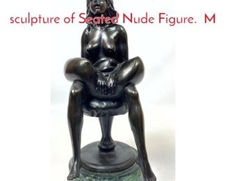 Lot 144 Contemporary Bronze sculpture of Seated Nude Figure. M