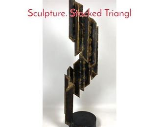 Lot 148 Brutalist Welded Steel Table Sculpture. Stacked Triangl