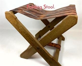 Lot 151 French Oak and Leather Folding Stool. 