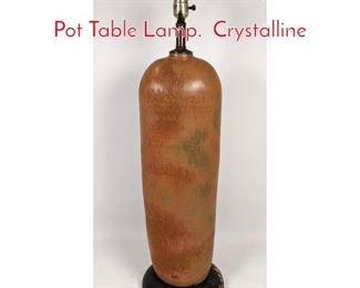 Lot 156 Toshiko Takaezu Style Moon Pot Table Lamp. Crystalline