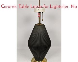 Lot 168 GERALD THURSTON Ceramic Table Lamp for Lightolier. No S