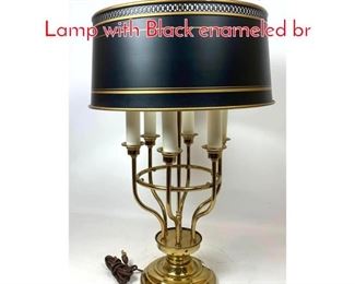 Lot 194 Brass Parzinger Style Table Lamp with Black enameled br