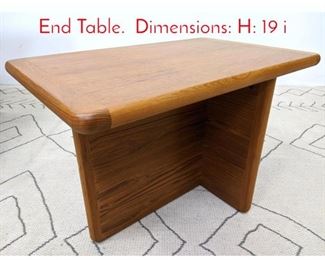 Lot 200 Danish Modern Teak Side End Table. Dimensions H 19 i