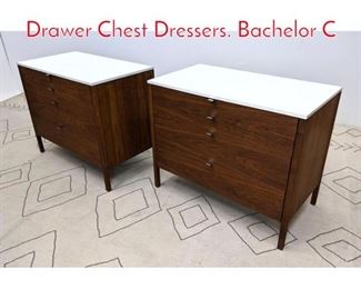 Lot 201 Pair FLORENCE KNOLL 4 Drawer Chest Dressers. Bachelor C