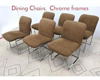 Lot 205 Set 6 Milo Baughman Style Dining Chairs. Chrome frames