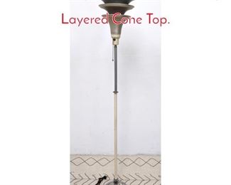 Lot 211 Vintage Art Deco Floor Lamp. Layered Cone Top. 
